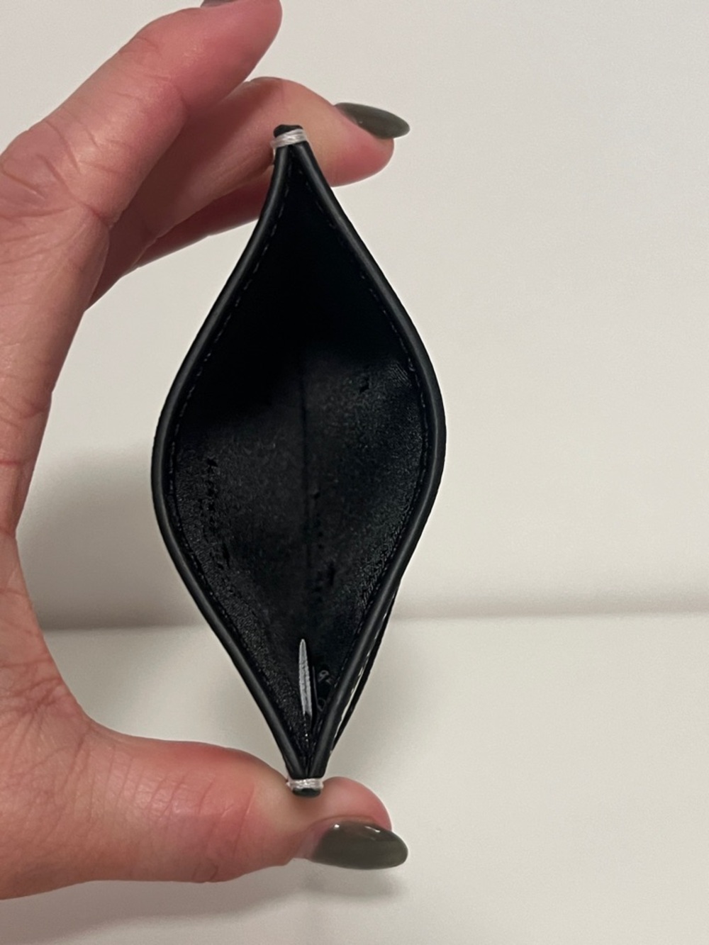 kate spade Gray and Cream Color-block Saffiano Leather Slim Card Holder - Picture 4 of 4